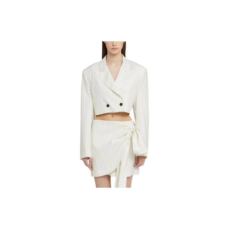 MSGM Pinstripe pattern Cropped Blazer-2