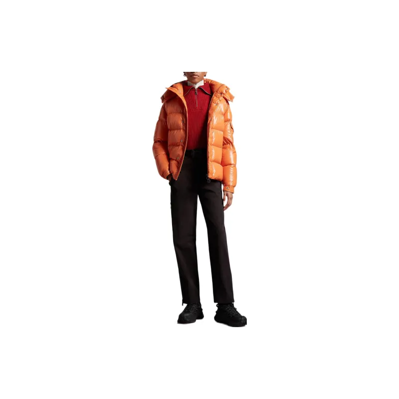 Moncler Women's Maya 70th Anniversary Special Edition Short Down Jacket Campfire Orange-1
