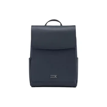SAMSONITE Fabric Cow Leather Patchwork Backpack Women's Navy Blue