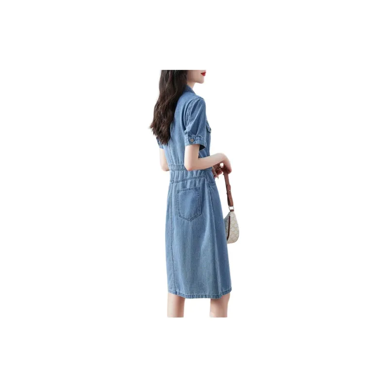 XWI SS24 Short Sleeved Dress Women's Denim Blue-2