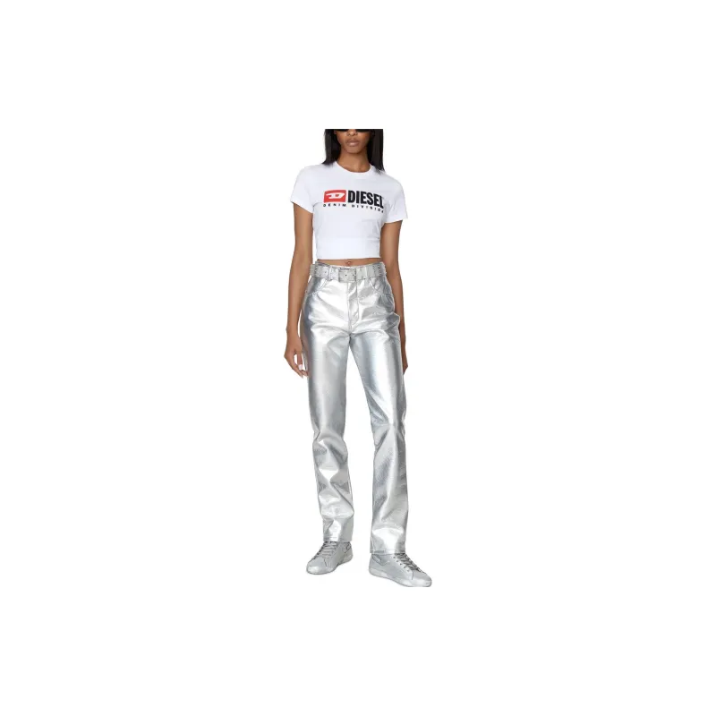DIESEL Knitted Sweatpants Women's Silver Gray-2