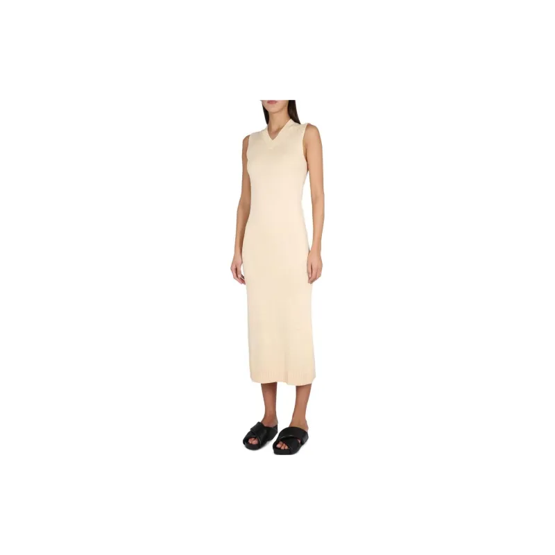ASPESI V Neck Knitted Maxi Dress-2
