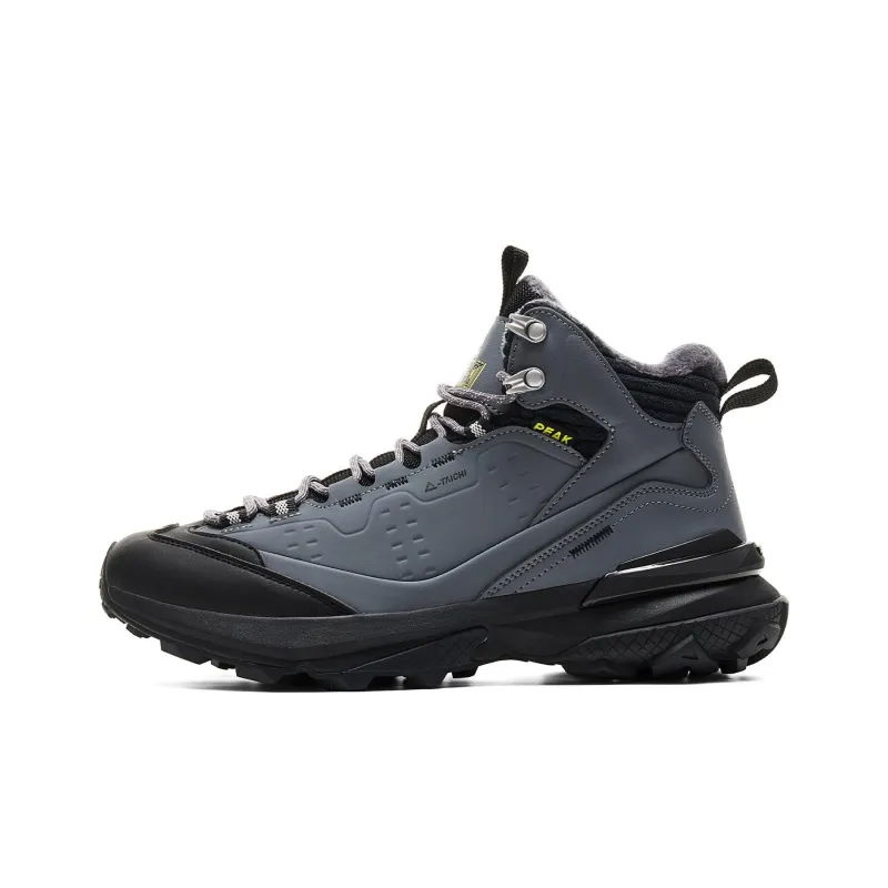 PEAK Cushioning Wear Resistant Rebound High Top Hiking Shoes Men's Gray-0