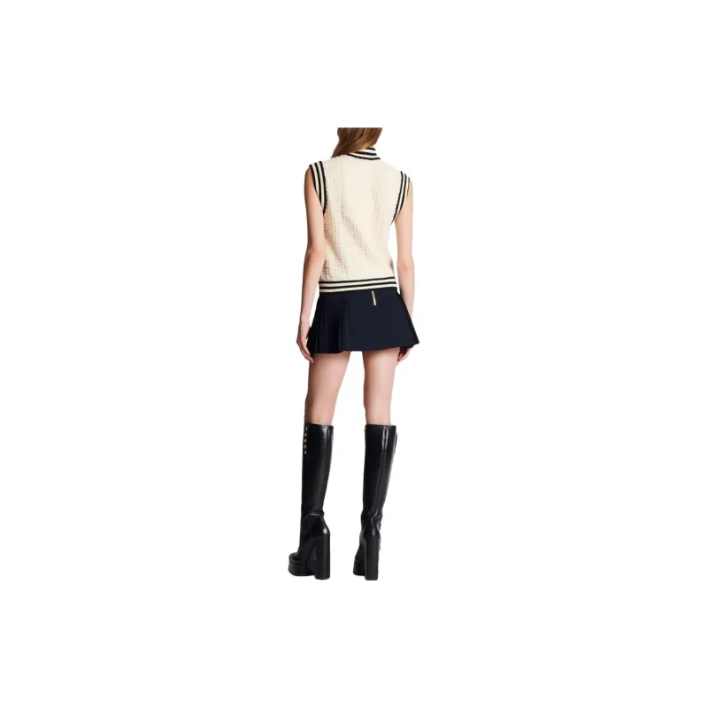BALMAIN Intarsia-knit Monogram Knitted Top-2