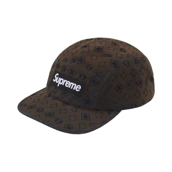 Supreme Flocked Denim Camp Cap