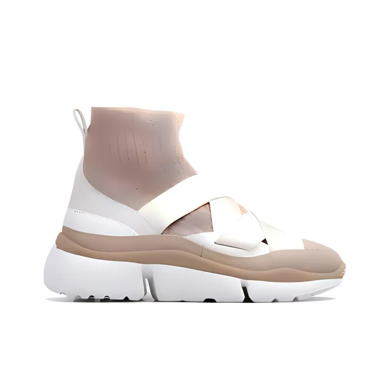 Chloe Sonnie High-Top Casual Single Shoes Women's Ecru-1