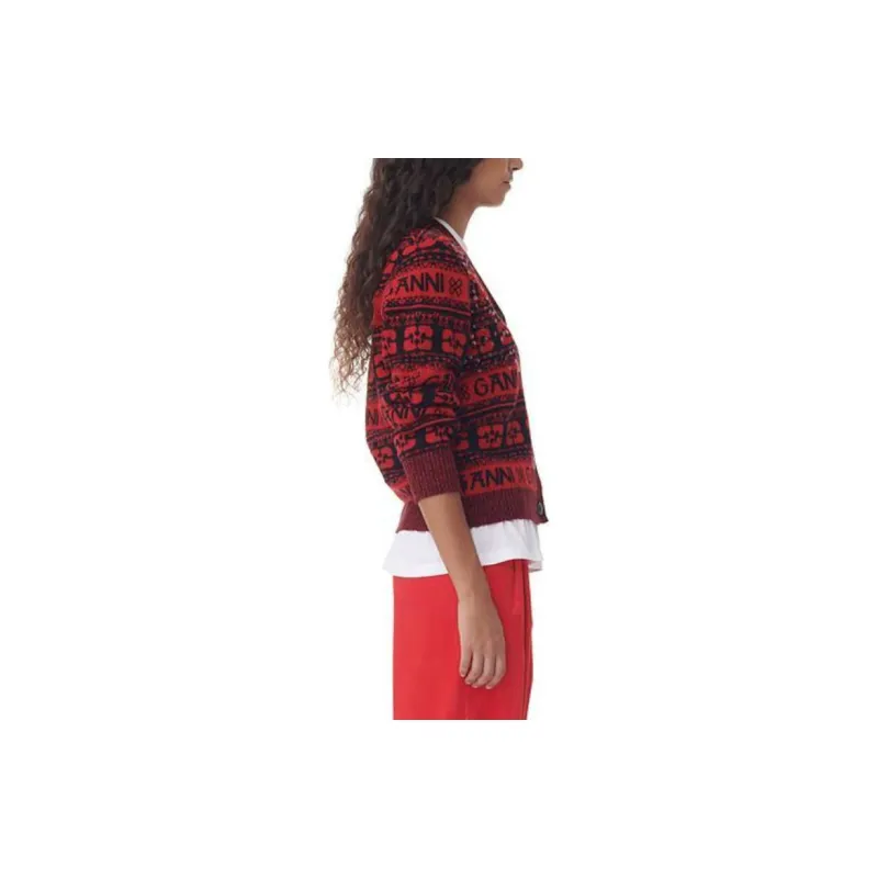 GANNI FW23 Sweater Women's True Red-3