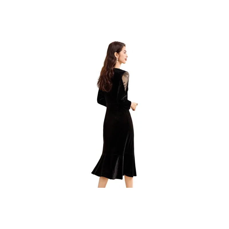 CARBAMMI Long Sleeved Dresses Women's Black-1