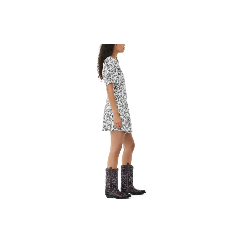GANNI Floral print Wrap Minidress-4
