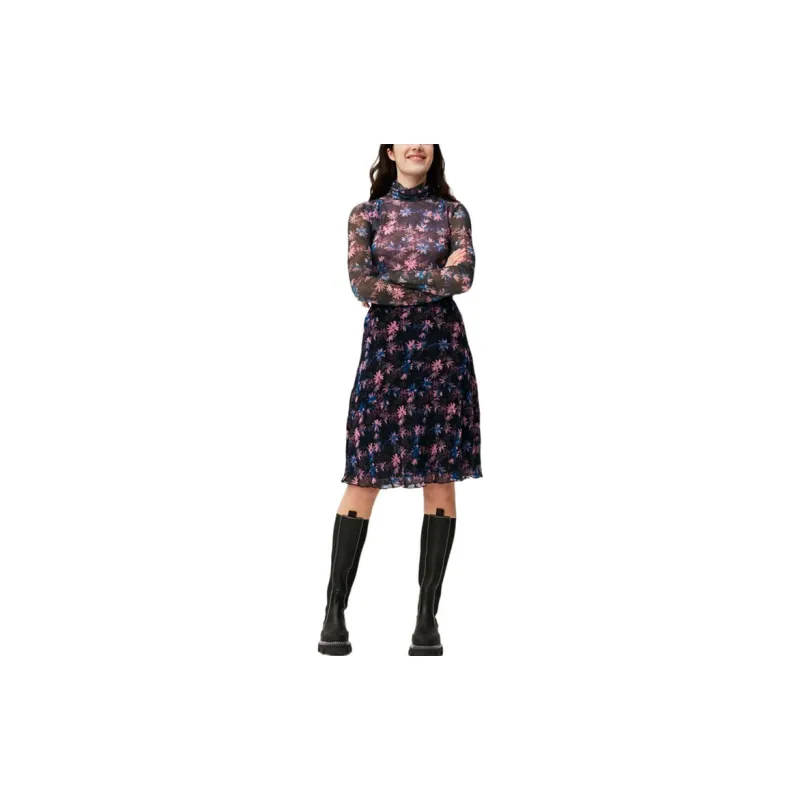 GANNI Sheer Mesh Turtleneck 'Daisy Spray Lilac Sachet'-1