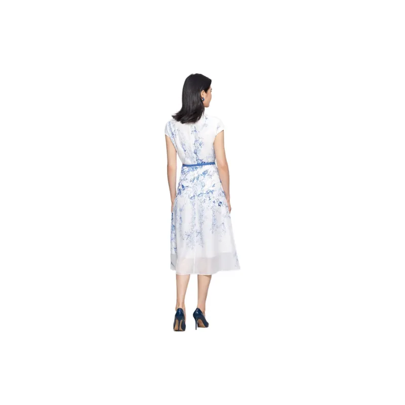 BBLLUUEE Short Sleeved Dress Women's Glaze Blue-4