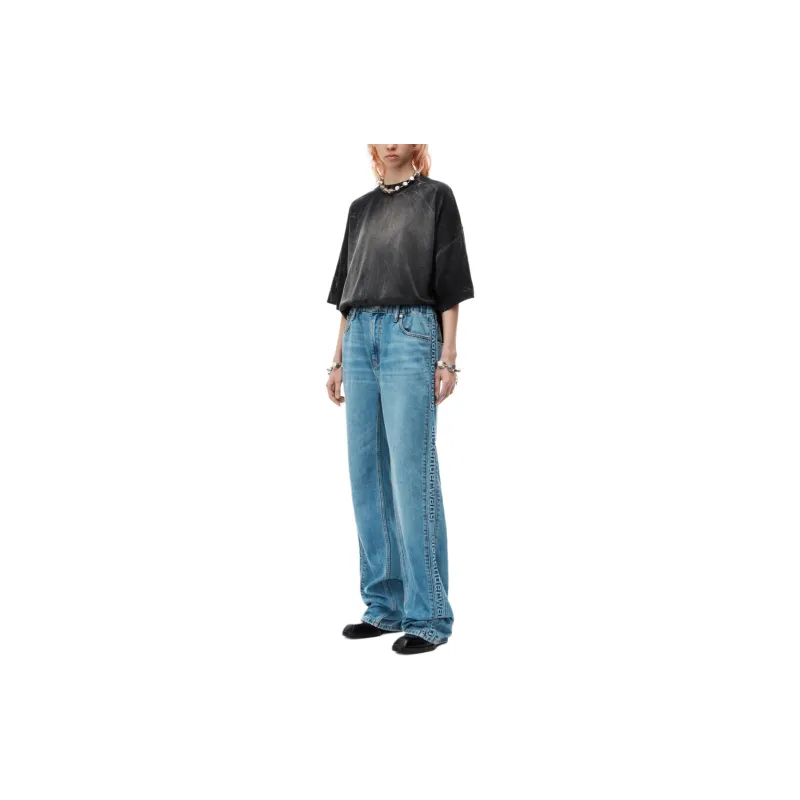 Alexander Wang Logo Emboss Side Panels Balloon Jogger Vintage Light Indigo-1