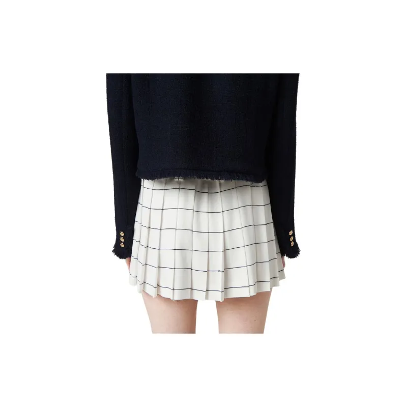 MIU MIU Stretched Pleated Mini Skirt-4