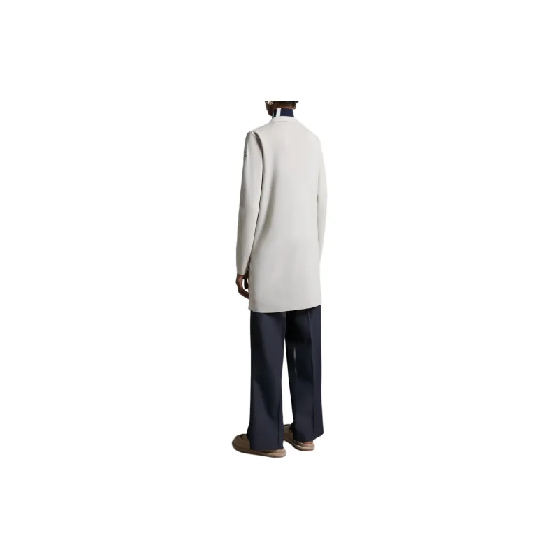 Moncler Padded Wool Long Cardigan Down Jacket Women's White-2