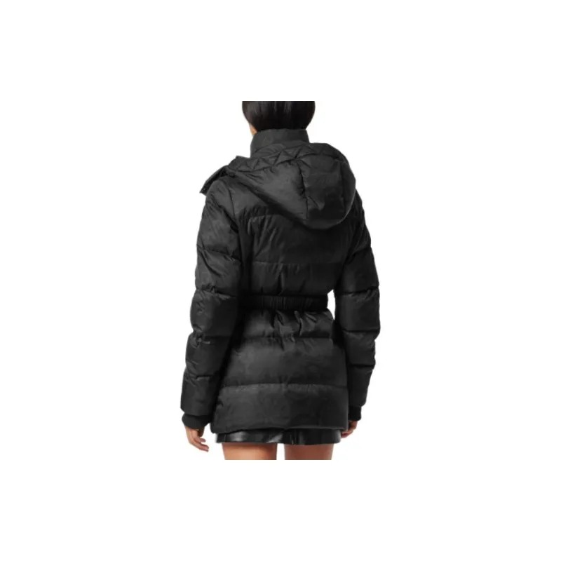 VERSACE Barocco print Belted Puffer Jacket-3