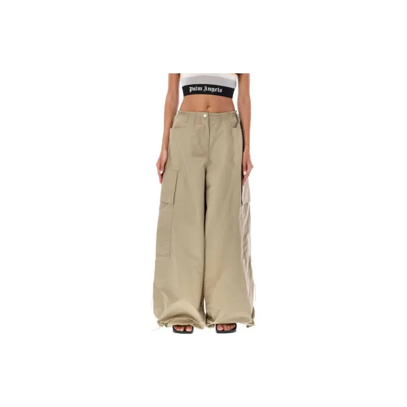 PALM ANGELS Drawstring Hem Wide Leg Trousers-1