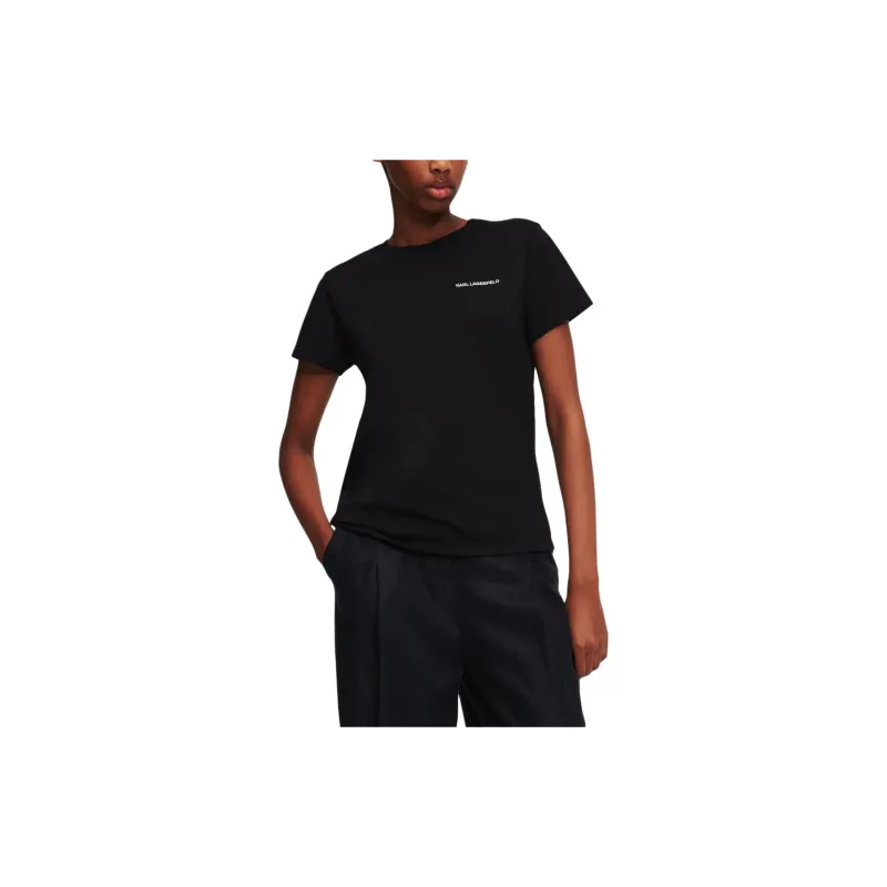 KARL LAGERFELD / Karl Lagerfeld Jeans Logo embroidered Organic cotton T shirt-3