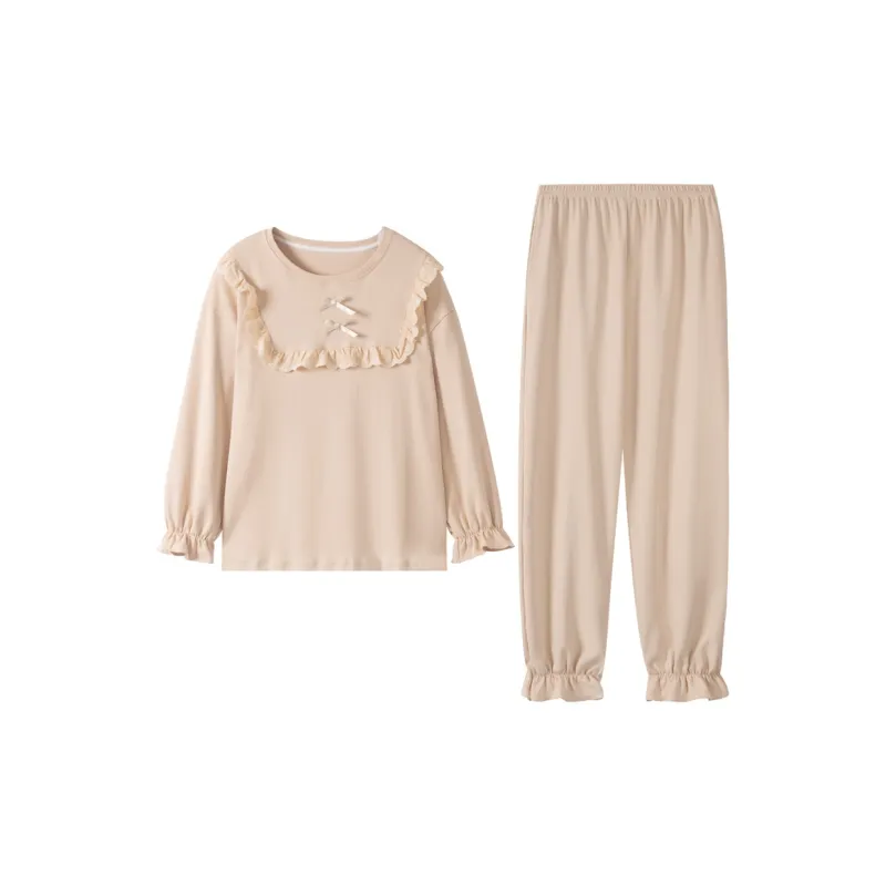 Colorful Pajama Set Women's Apricot-0
