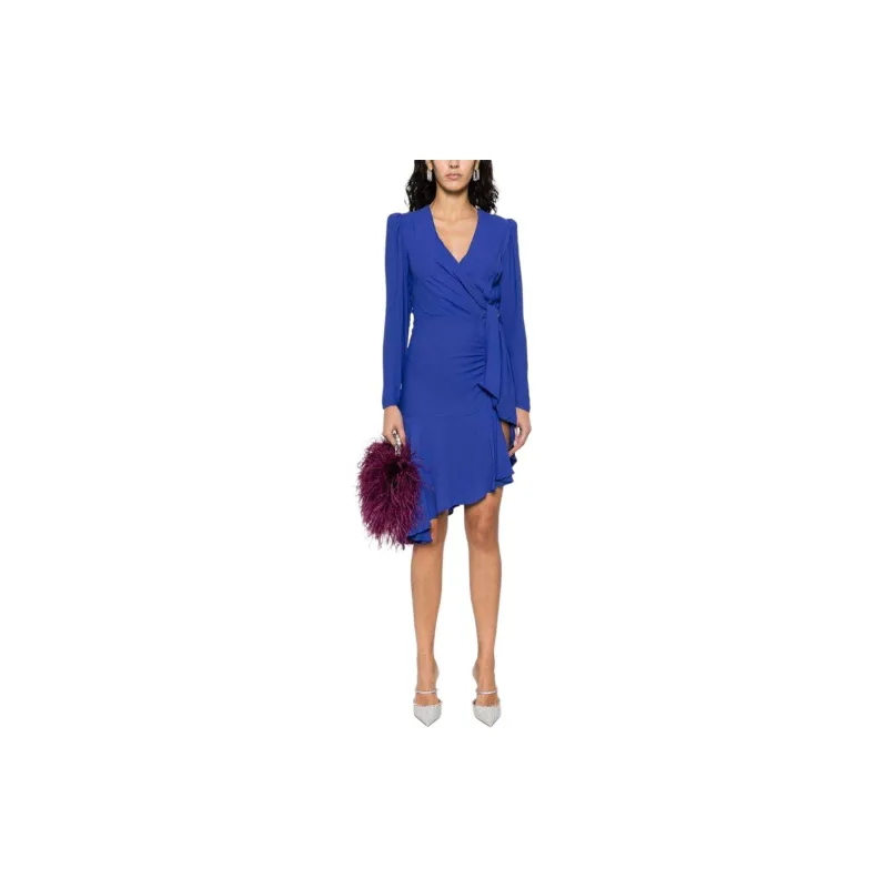 Elisabetta Franchi V Neck Asymmetric Midi Dress-1