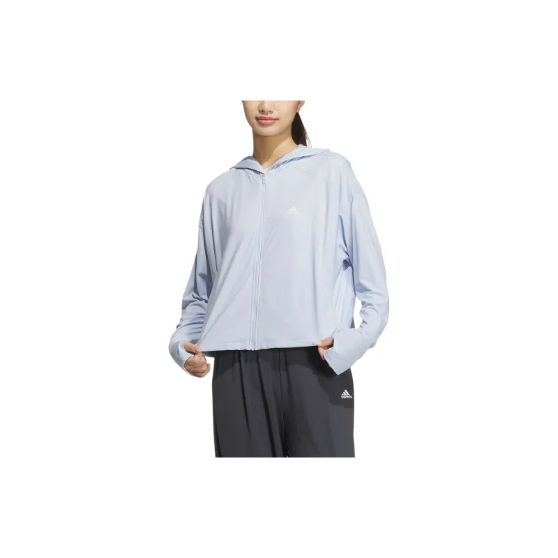 Adidas KNIT UPF JACKET Jackets Coats Women's Light Blue-4