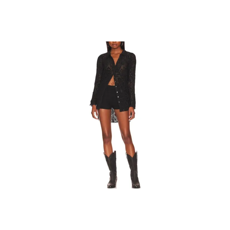 FREE PEOPLE Shirt Women's Black-3