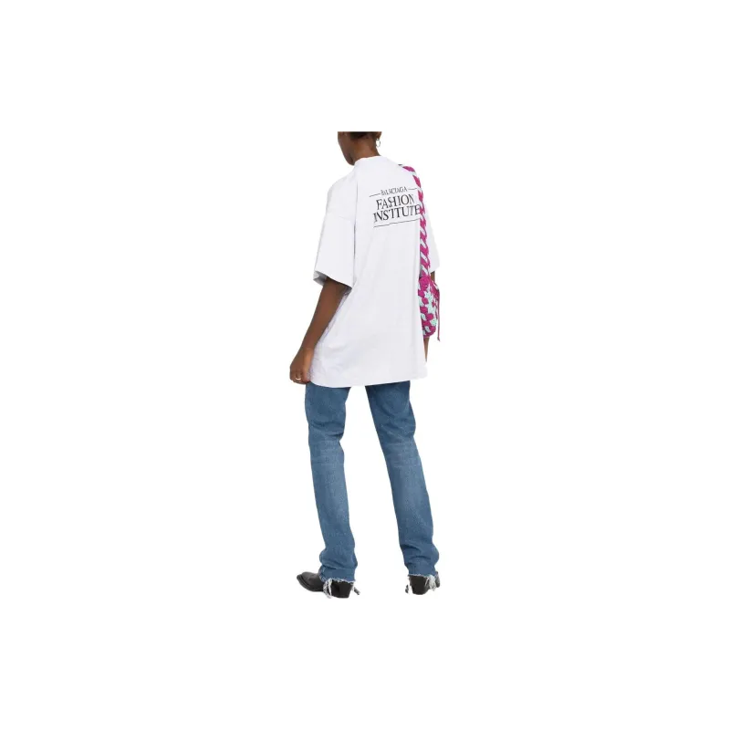 Balenciaga T Shirt Women's Gray White Loose Fit Style-2