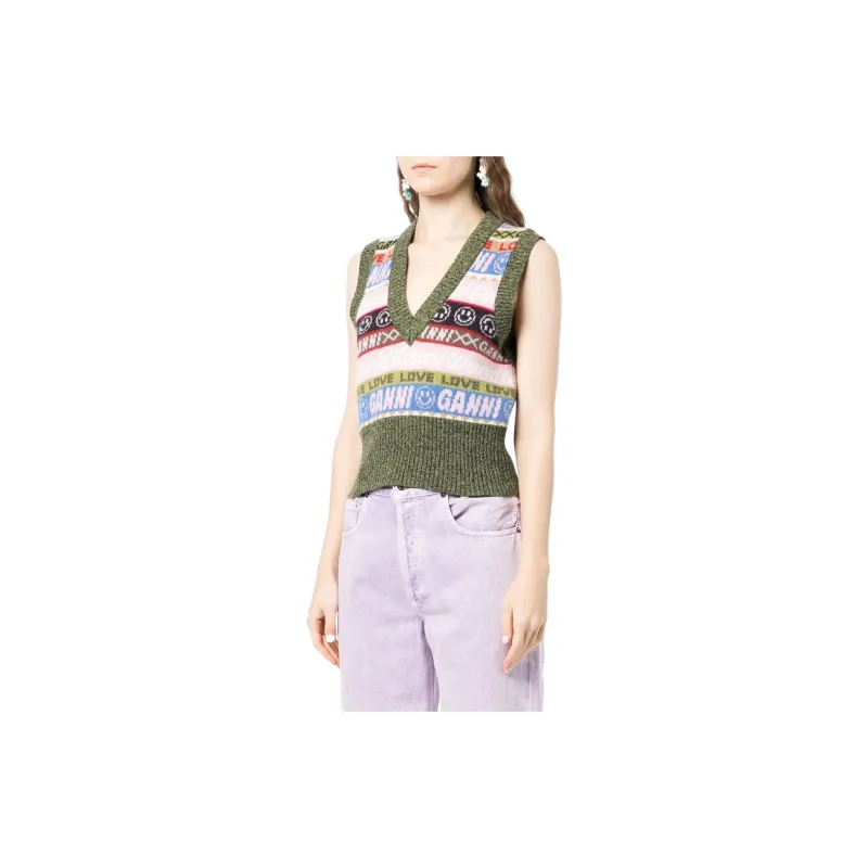 GANNI Tank Tops Women's Multicolor-3