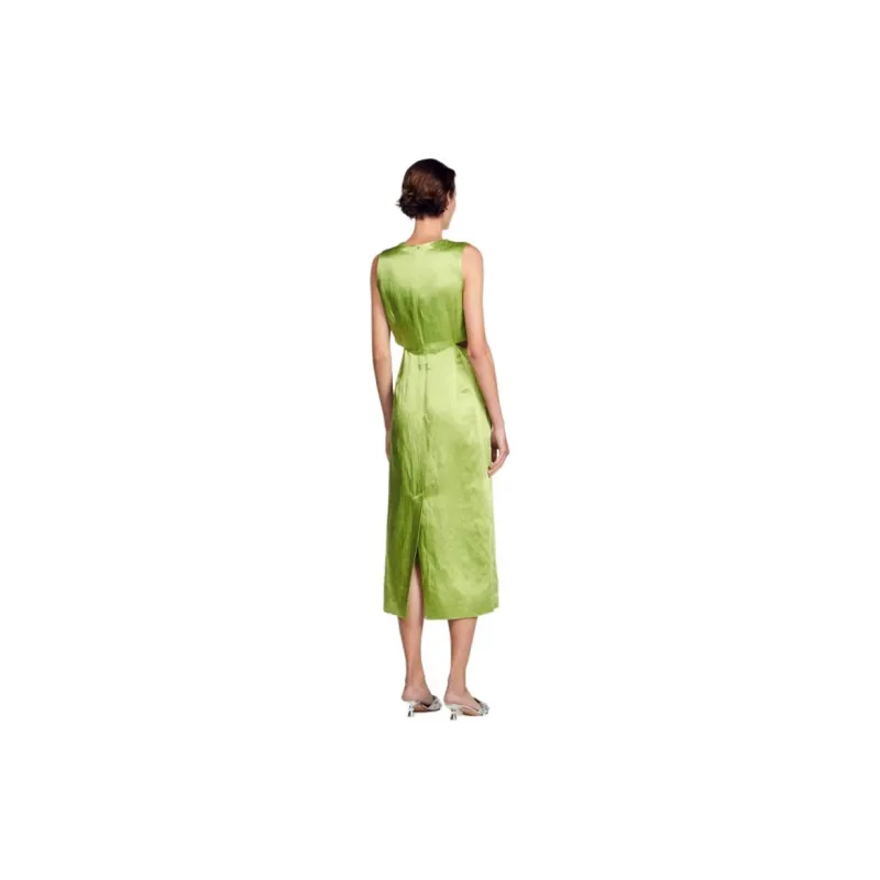 Sandro Sleeveless Dress Women's Olive Green-1
