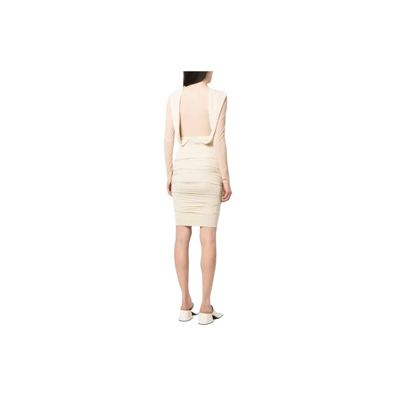 MM6 Maison Margiela Layered Effect Ruched Mini Dress-2
