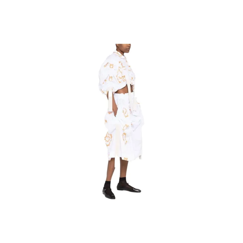 SIMONE ROCHA Bow Wreath Adjustable Cropped Blouse-2