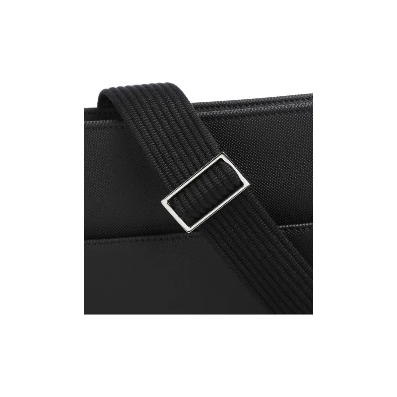 LACOSTE Recycled Canvas With PVC Shoulder Bag, Crossbody Bag Regular Men's Black-4