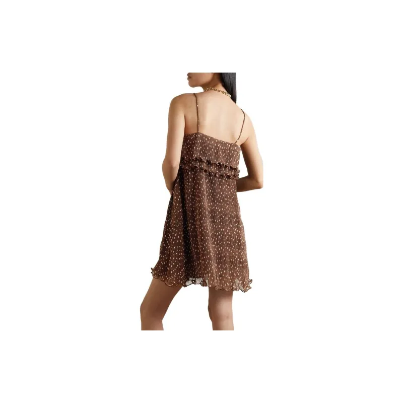 GANNI Slip Dresses Women's Dark Khaki-1