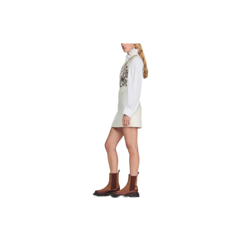 Sandro FW22 Skirt Women's Light Brown-3