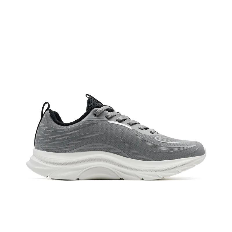 XTEP Wear Resistant Slip Resistant Low Top Running Shoes Men's Smoke Gray/Black-1