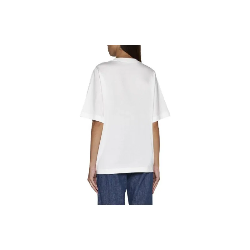 Burberry Logo Embroidered Crewneck T Shirt 'Rain'-4