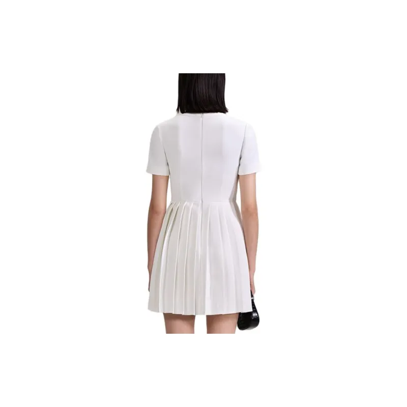Self portrait Lace Detailed Pleated Mini Dress-2