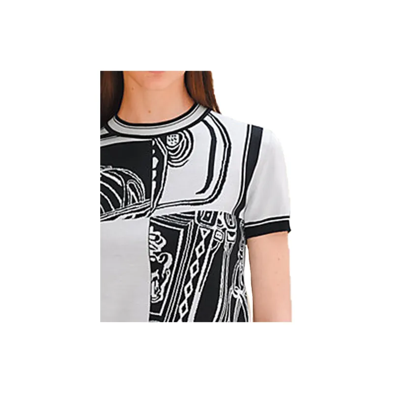 HERMES T Shirt Women's Black White-4