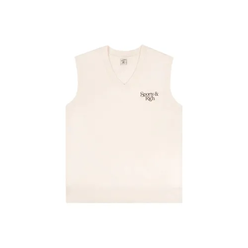 SPORTY & RICH Bardot Logo print Cotton Vest