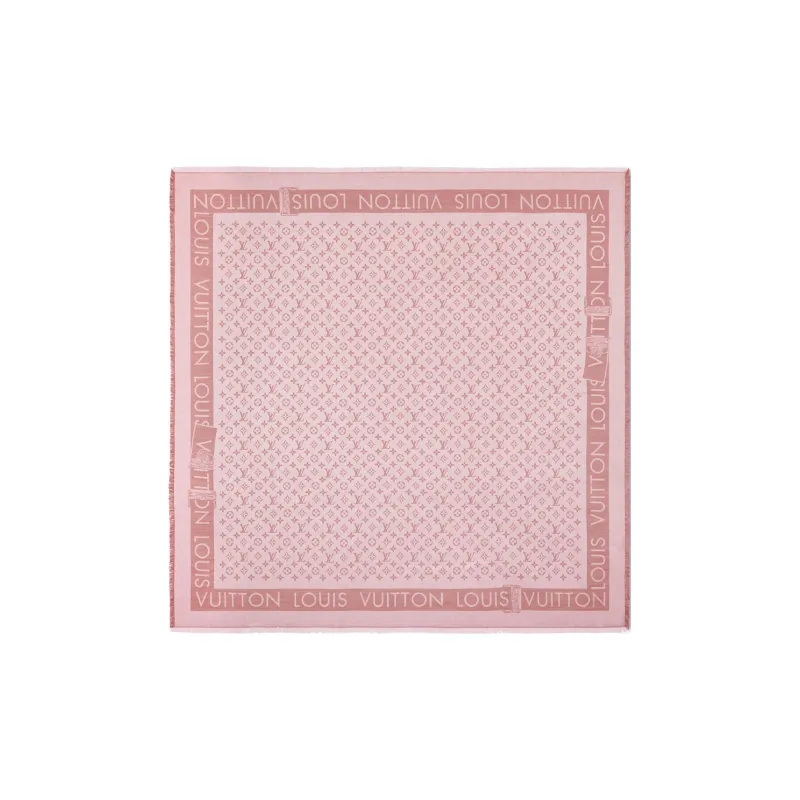 LOUIS VUITTON Sheep Wool Knit Scarves Women's Pink-1