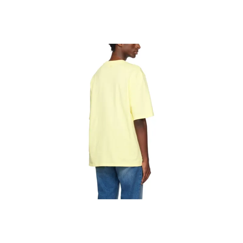 AMIPARIS Drop Shoulder Sleeve T Shirt Unisex Cream Yellow-5