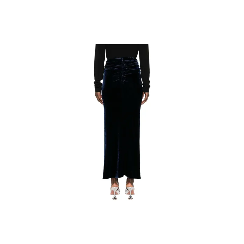 Paco Rabanne Embellished Belt Velvet Skirt-1