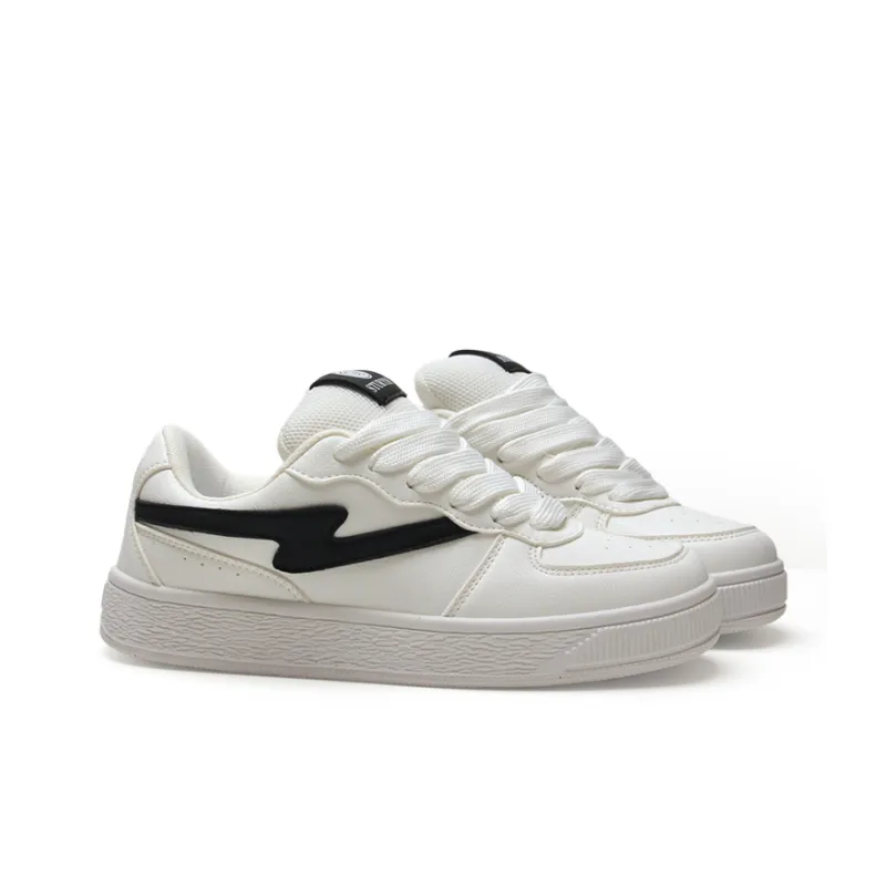 STUR YSN Wear resistant And Lightweight Low Top Skateboard Shoes Unisex White Black-3