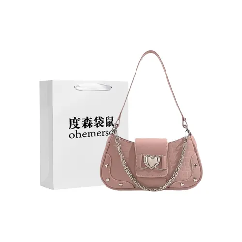 Dusen Kangaroo Selected Fabric Crossbody Bag Regular Women's Adjustable Strap Style Pink