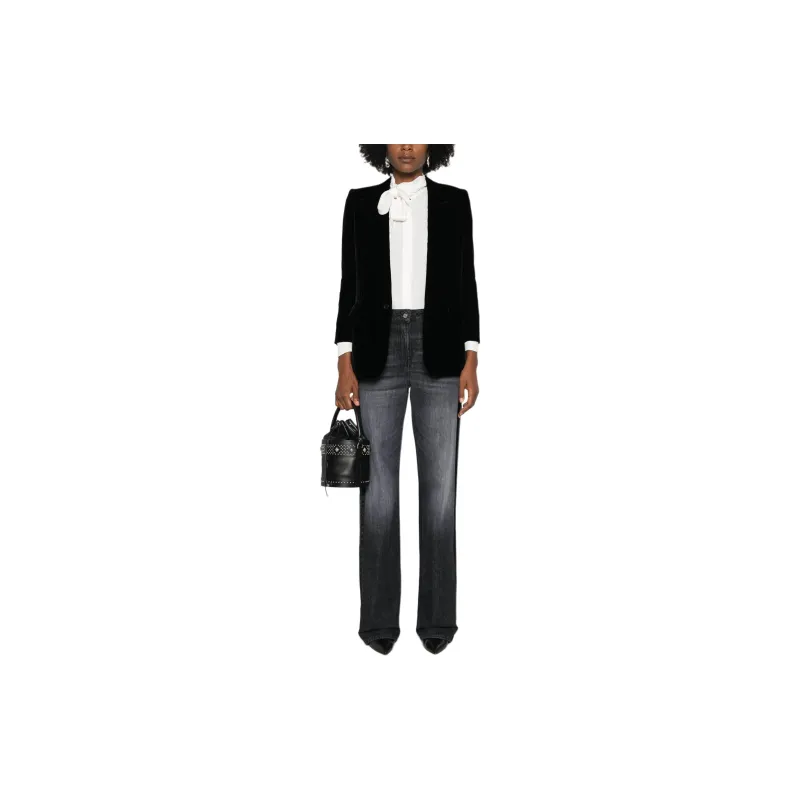 Elisabetta Franchi Satin Band Wide Leg Jeans-1