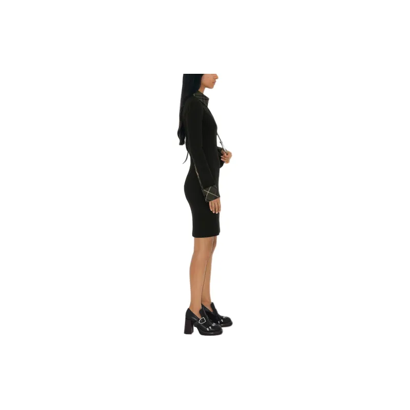 Burberry Logo Embroidered Knitted Polo Dress-2