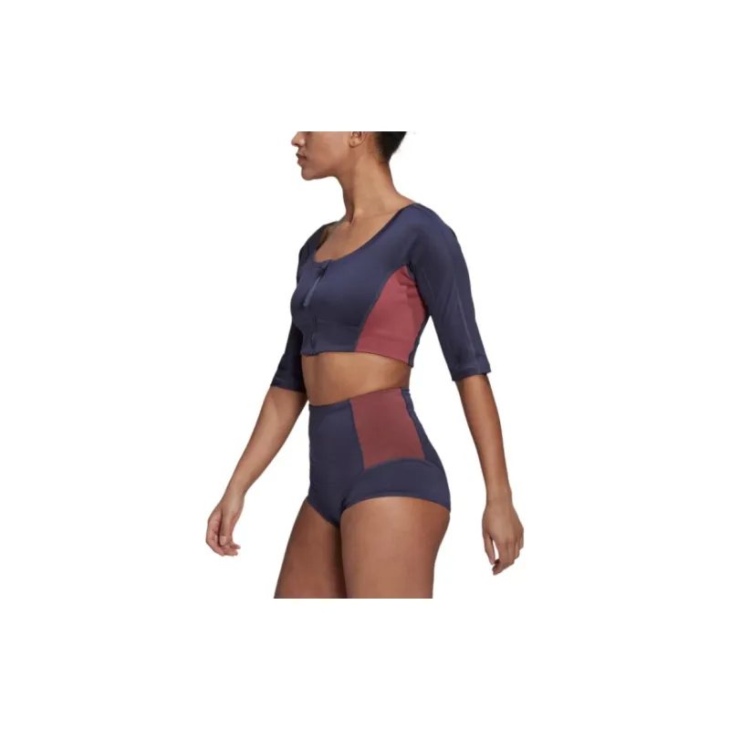 Adidas T Shirt Women's Dark Gray & Navy Blue-2