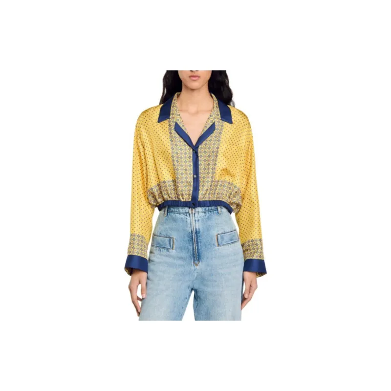 Sandro Polka Dot Silk Blouse-2