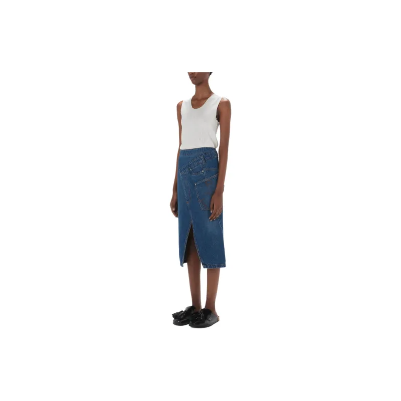 JW Anderson Logo Patch Twisted Midi Skirt-1