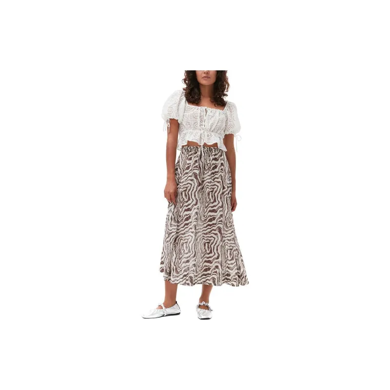 GANNI Broderie Anglaise Organic Cotton Top-1