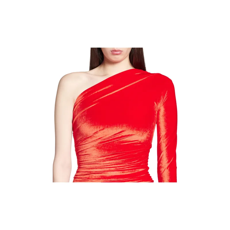Balenciaga Asymmetric Dress 'Red'-5
